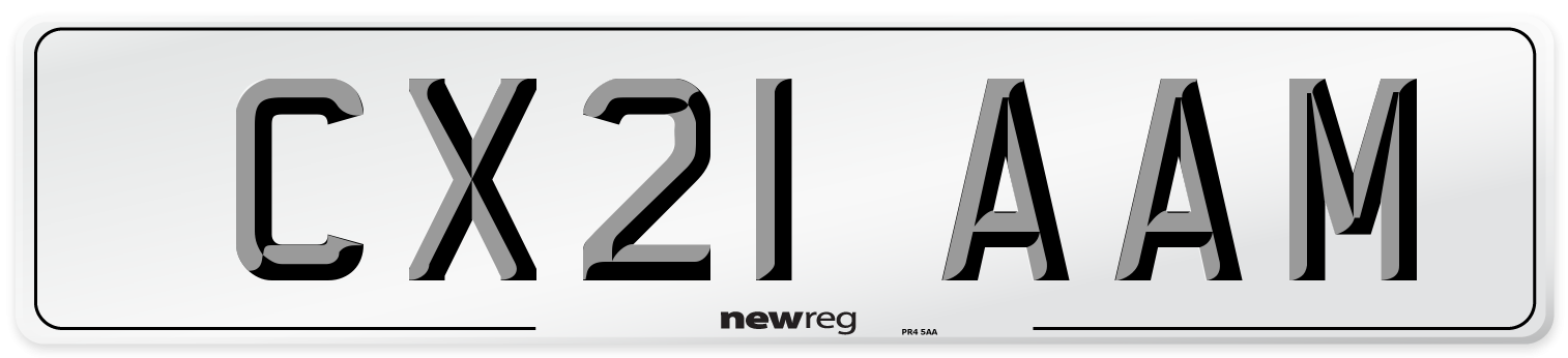 CX21 AAM Number Plate from New Reg